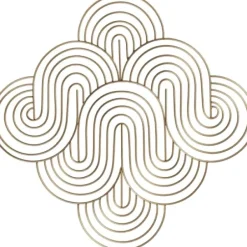 Wall Plaques-Kirkland's Home Metal Waves Wall Plaque Gold