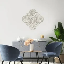Wall Plaques-Kirkland's Home Metal Waves Wall Plaque Gold