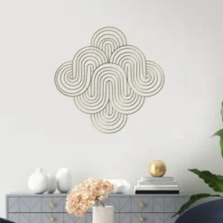 Wall Plaques-Kirkland's Home Metal Waves Wall Plaque Gold