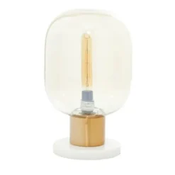 Table Lamps-Kirkland's Home Metal White Marble Mushroom Shade Table Lamp Gold
