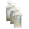 Lanterns-Kirkland's Home Metal Windowpane Lanterns, Set Of 3 White