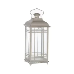 Lanterns-Kirkland's Home Metal Windowpane Lanterns, Set Of 3 White