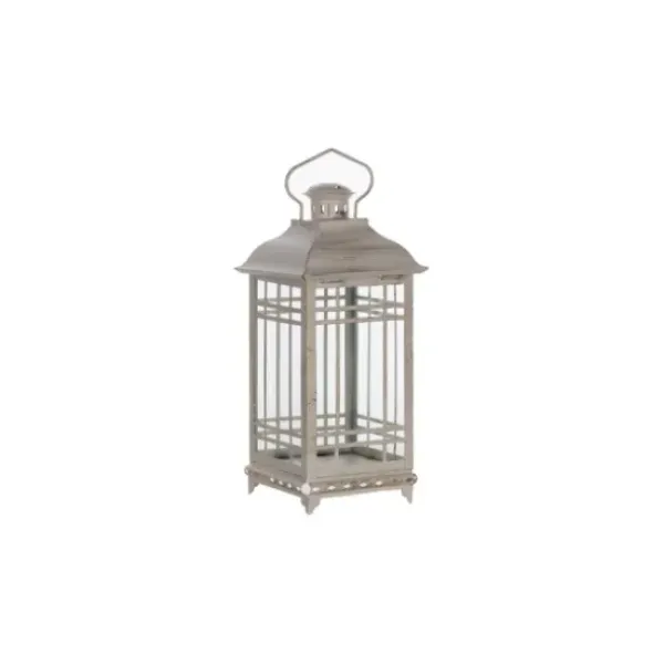 Lanterns-Kirkland's Home Metal Windowpane Lanterns, Set Of 3 White
