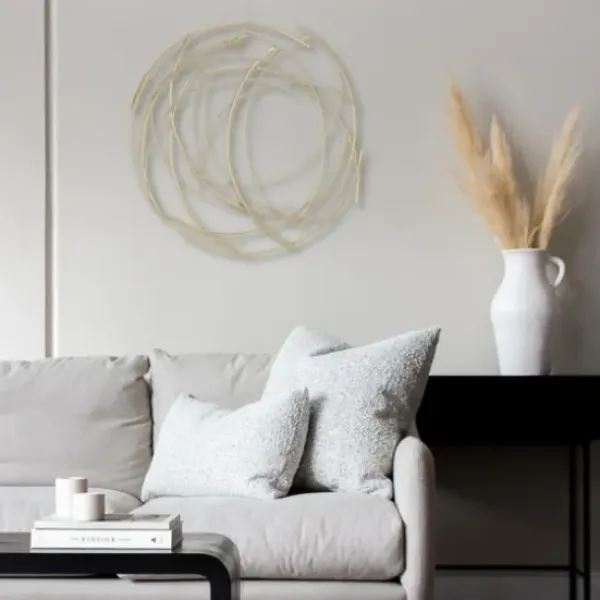 Wall Plaques-Kirkland's Home Metal Wire Abstract Wall Plaque Gold