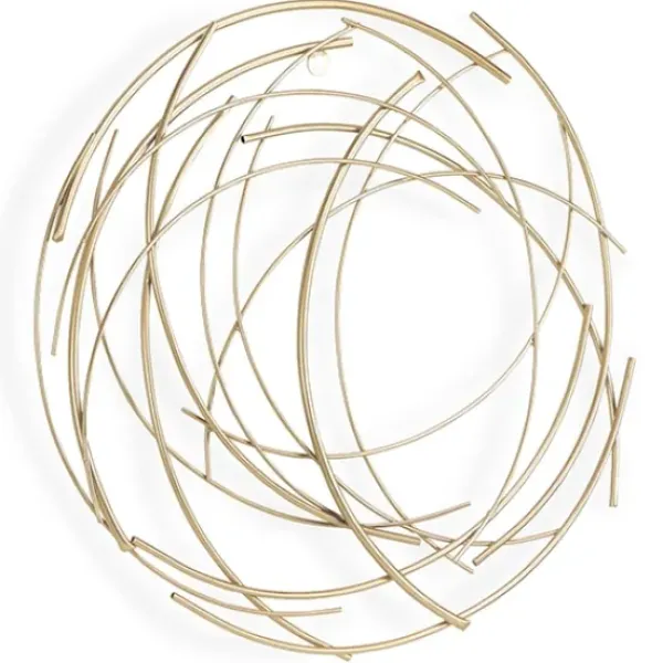 Wall Plaques-Kirkland's Home Metal Wire Abstract Wall Plaque Gold