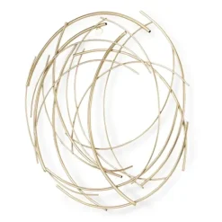 Wall Plaques-Kirkland's Home Metal Wire Abstract Wall Plaque Gold