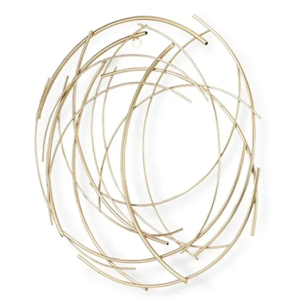Wall Plaques-Kirkland's Home Metal Wire Abstract Wall Plaque Gold