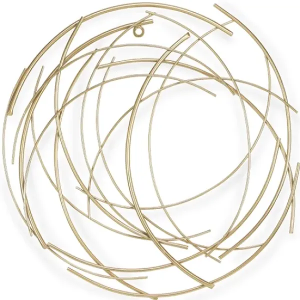 Wall Plaques-Kirkland's Home Metal Wire Abstract Wall Plaque Gold