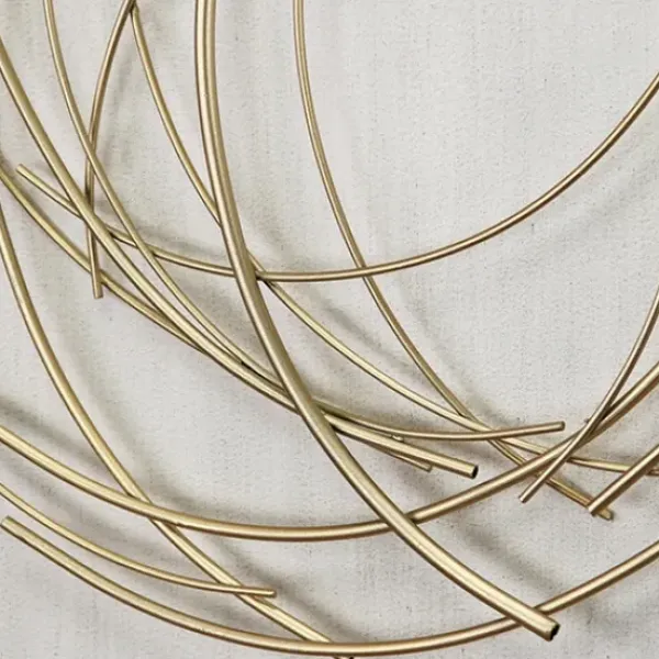 Wall Plaques-Kirkland's Home Metal Wire Abstract Wall Plaque Gold