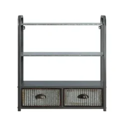 Wall Storage-Kirkland's Home Metal With 2-Drawers Rustic Wall Cabinet