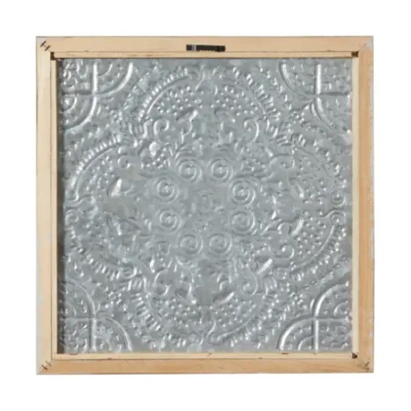 Wall Plaques-Kirkland's Home Metallic Carved Fir Wood Wall Plaques, Set Of 4 Brown/Silver