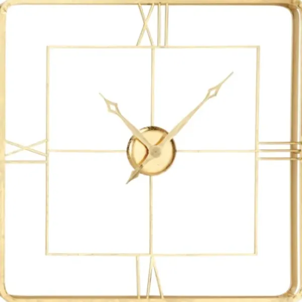 Clocks-Kirkland's Home Metallic Gold Square Open Face Clock