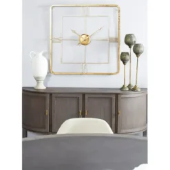 Clocks-Kirkland's Home Metallic Gold Square Open Face Clock