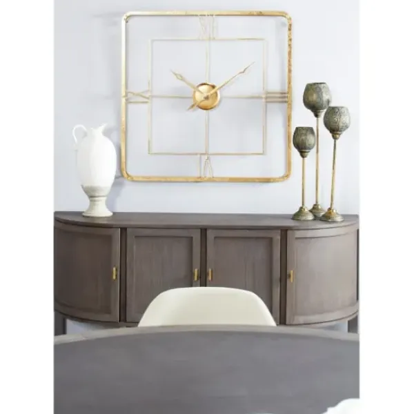 Clocks-Kirkland's Home Metallic Gold Square Open Face Clock