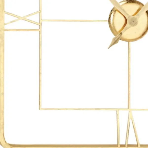 Clocks-Kirkland's Home Metallic Gold Square Open Face Clock