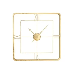 Clocks-Kirkland's Home Metallic Gold Square Open Face Clock