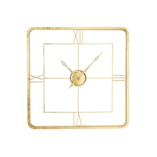 Clocks-Kirkland's Home Metallic Gold Square Open Face Clock