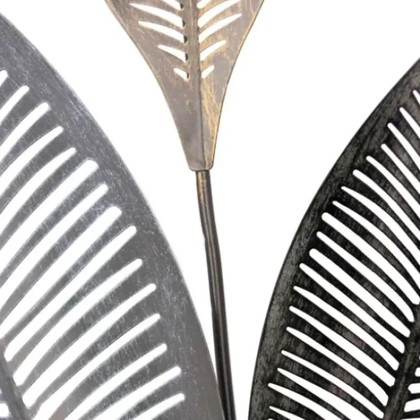 Wall Plaques-Kirkland's Home Metallic Leaves Metal Plaques, Set Of 2 Silver/Gold