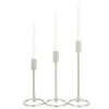 Candle Holders-Kirkland's Home Metallic Loop Base Taper Candle Holders, Set Of 3 Silver