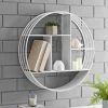 Shelves-Kirkland's Home Metallic Metal Circular Frame Wall Shelf White