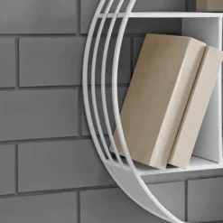 Shelves-Kirkland's Home Metallic Metal Circular Frame Wall Shelf White
