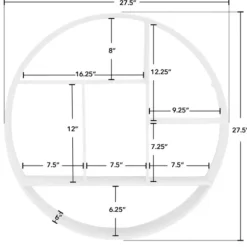 Shelves-Kirkland's Home Metallic Metal Circular Frame Wall Shelf White