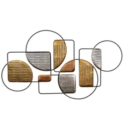 Wall Plaques-Kirkland's Home Metallic Modern Abstract Shapes Wall Plaque Black/Gold/Silver