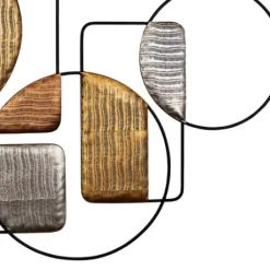 Wall Plaques-Kirkland's Home Metallic Modern Abstract Shapes Wall Plaque Black/Gold/Silver