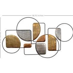 Wall Plaques-Kirkland's Home Metallic Modern Abstract Shapes Wall Plaque Black/Gold/Silver