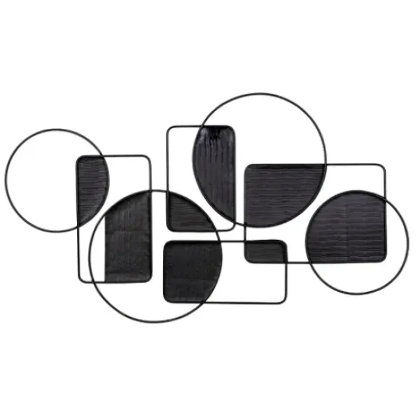 Wall Plaques-Kirkland's Home Metallic Modern Abstract Shapes Wall Plaque Black/Gold/Silver