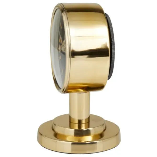 Decorative Accents-Kirkland's Home Metallic Steel Beveled Base Tabletop Clock Gold