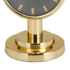 Decorative Accents-Kirkland's Home Metallic Steel Beveled Base Tabletop Clock Gold