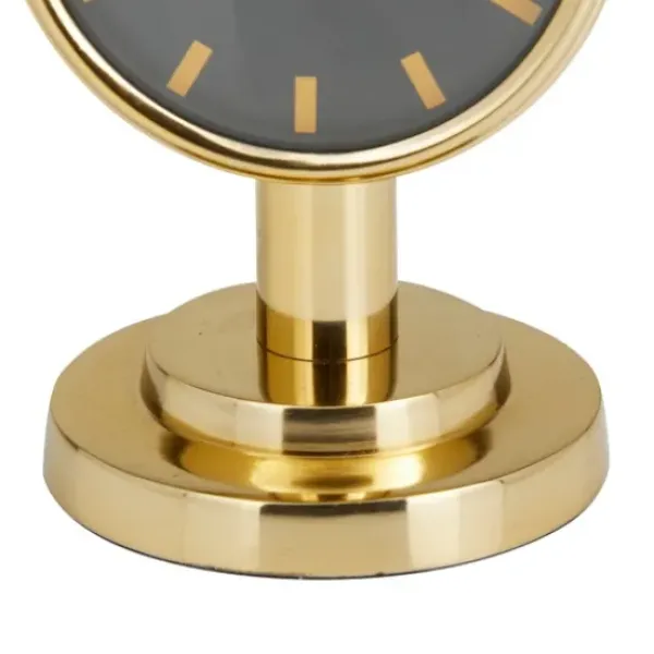 Decorative Accents-Kirkland's Home Metallic Steel Beveled Base Tabletop Clock Gold