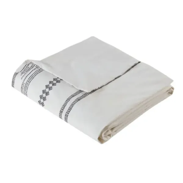Duvets-Kirkland's Home Mia Striped 3-Pc. King Duvet Cover Set White