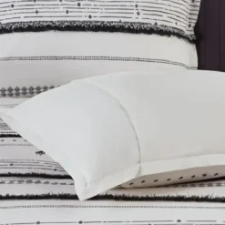 Duvets-Kirkland's Home Mia Striped 3-Pc. King Duvet Cover Set White