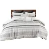 Comforters-Kirkland's Home Mia White Striped 3-Pc. King Comforter Set White/Black