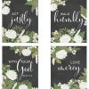 Wall Quotes & Signs-Kirkland's Home Micah 6:8 Canvas Art Prints, Set Of 4 Black/White/Green