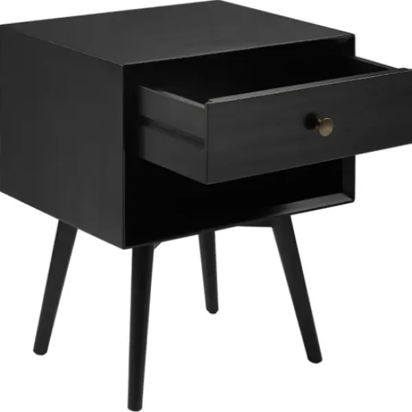 Nightstands-Kirkland's Home Mid-Century Cubby Nightstand Black