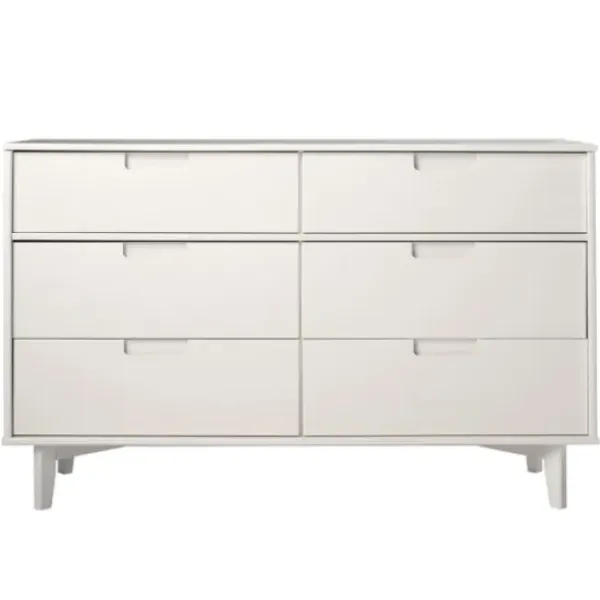 Dressers & Chests-Kirkland's Home Midcentury Grooved Handles Dresser White