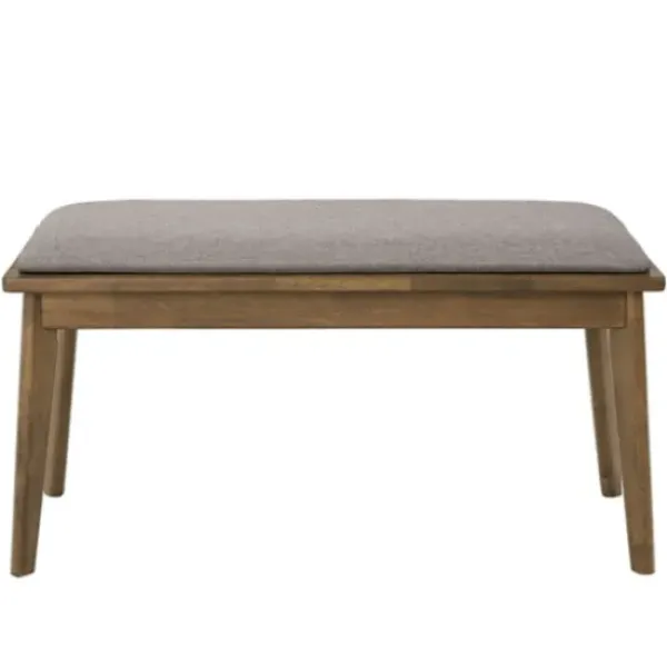 Dining Chairs-Kirkland's Home Mid-Century Modern Arcade Dining Bench Gray