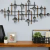Wall Plaques-Kirkland's Home Mid-Century Wood And Metal Sculpture Wall Plaque Silver/Black/Brown