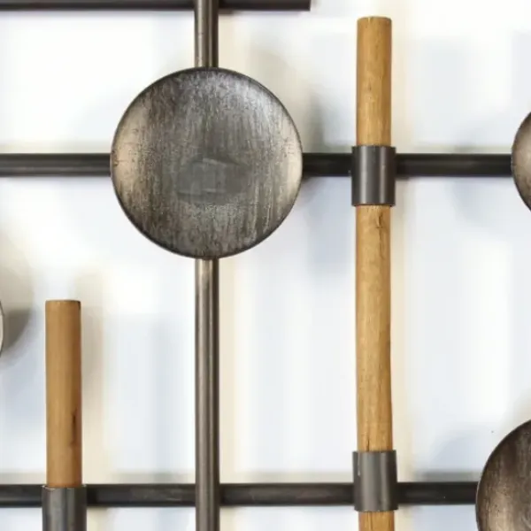 Wall Plaques-Kirkland's Home Mid-Century Wood And Metal Sculpture Wall Plaque Silver/Black/Brown