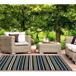 Outdoor Rugs-Kirkland's Home Midnight Garden Party Indoor/Outdoor Rug, 5X7 Black/Pink/Multi