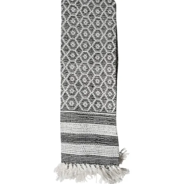 Blankets & Throws-Kirkland's Home Midnight Honeycomb Outdoor Throw Blanket White/Black