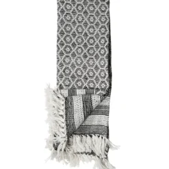 Blankets & Throws-Kirkland's Home Midnight Honeycomb Outdoor Throw Blanket White/Black