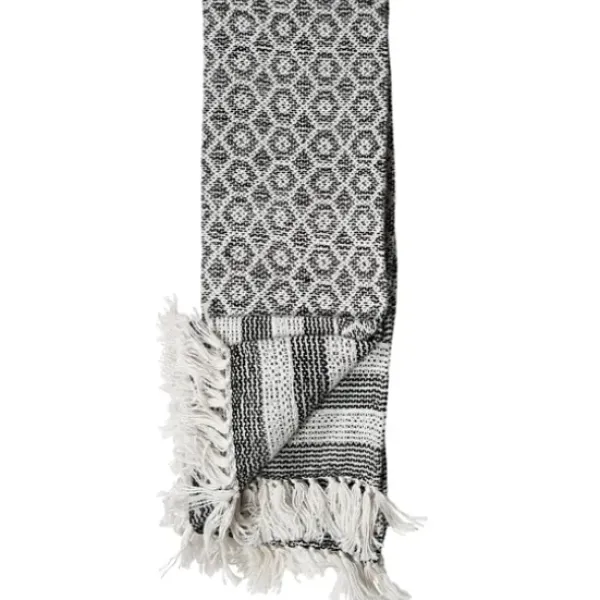 Blankets & Throws-Kirkland's Home Midnight Honeycomb Outdoor Throw Blanket White/Black