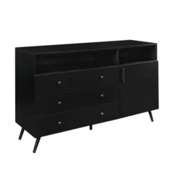 Cabinets & Sideboards-Kirkland's Home Midnight Mid-Century Modern Sideboard