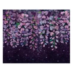 Wall Murals & Wall Decals-Kirkland's Home Midnight Purple Wisteria Peel And Stick Wall Mural Purple/Multi