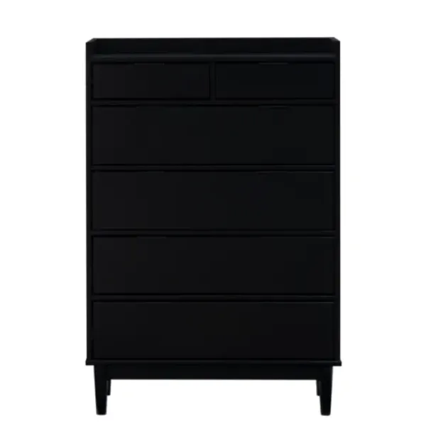 Dressers & Chests-Kirkland's Home Midnight Solid Wood Pull Tab Dresser Black