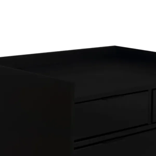 Dressers & Chests-Kirkland's Home Midnight Solid Wood Pull Tab Dresser Black